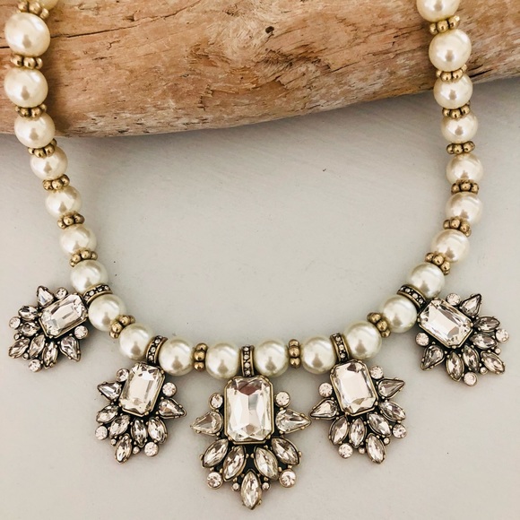 Vintage Banana Republic Rhinestone Statement Necklace - Picture 7 of 16